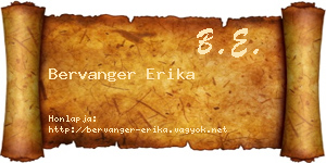 Bervanger Erika névjegykártya